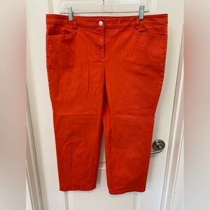 Peck and Peck Orange Cropped Jeans Pants Size 16